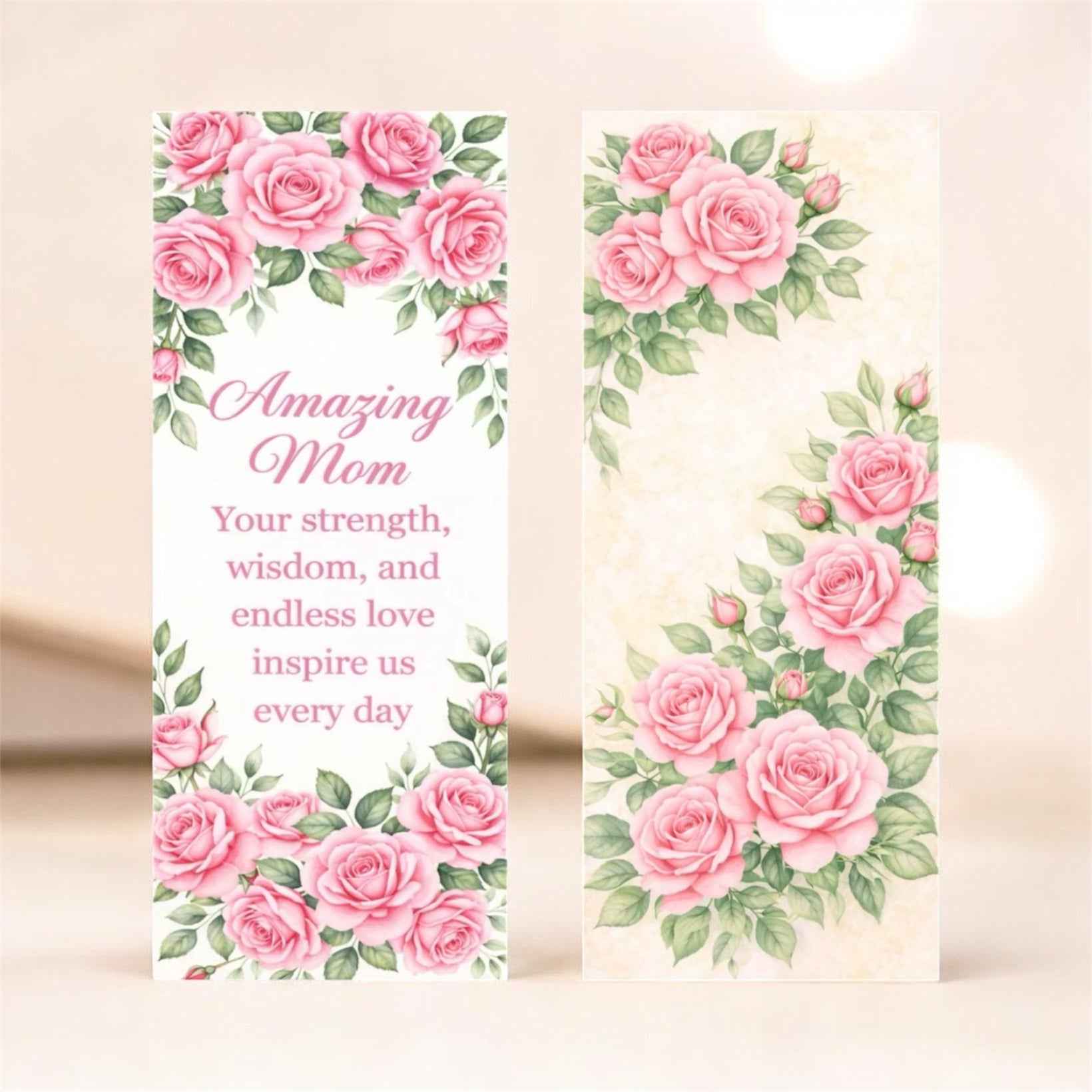 Timeless Petals – Amazing Mom Bookmark